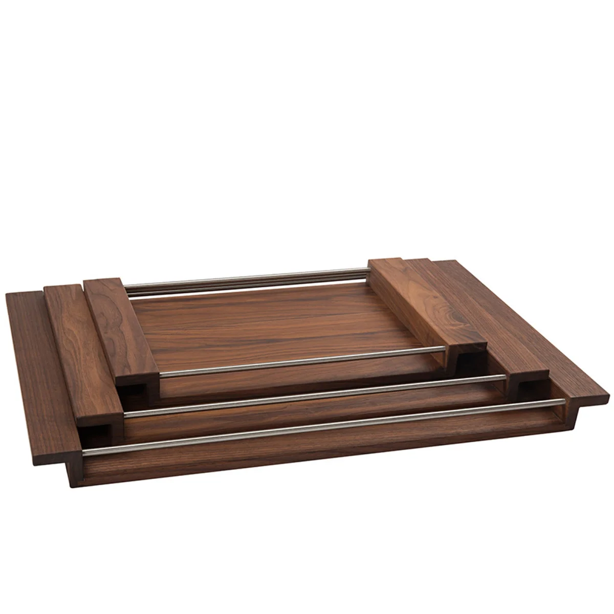 Walnut Tray with Metal Handles — photo 4